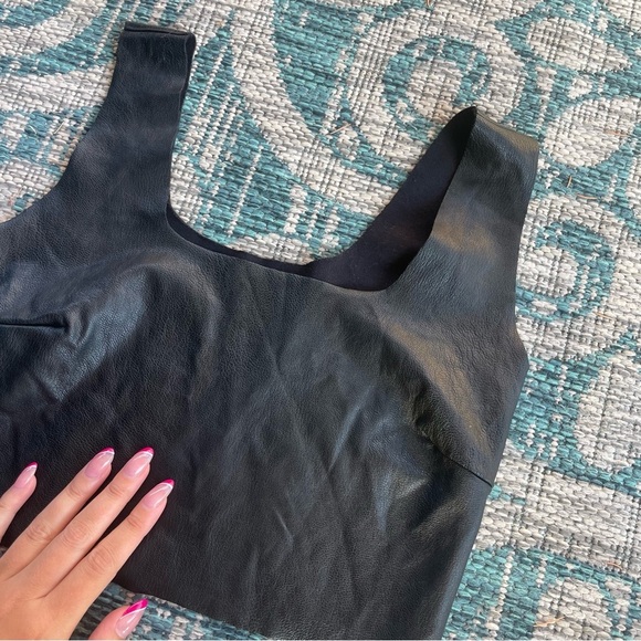 Commando Faux Leather Squareneck Crop Top - Picture 5 of 6